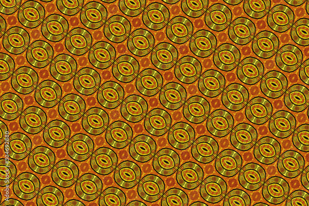 Ethnic fabric with geometric rounded shapes and diagonal lines Ethnic fabric with geometric rounded shapes and diagonal lines