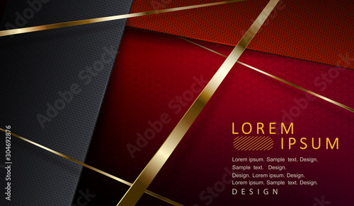 Geometric composition with overlapping abstract texture frames with golden stripes.