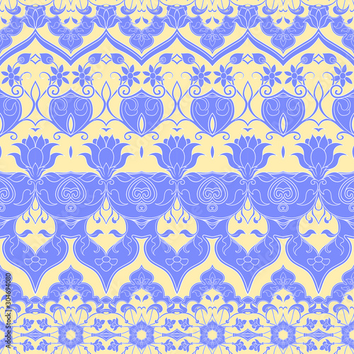 Eastern ethnic motif, traditional muslim ornament. Seamless pattern, background. Vector illustration