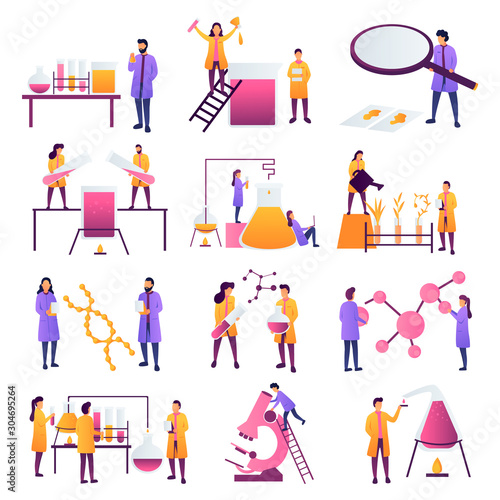 Scientist working in scientific medical chemical or biological lab 