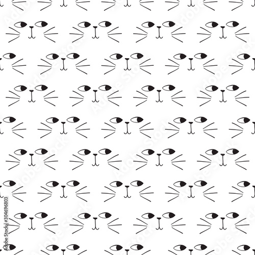 Cat   s face seamless pattern design. Ideal for cloth  apparel  texture. .