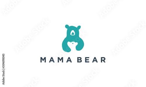 baby bear and mom logo design inspirations	