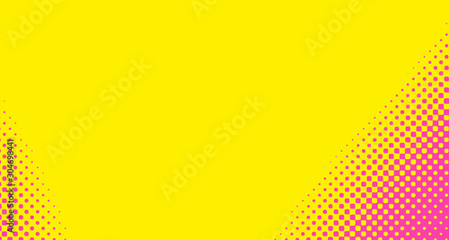Pink halftone pop art background abstract vector comics style blank layout template with clouds beams and isolated dots pattern. For sale banner for your designe 1960s. with copy space eps10
