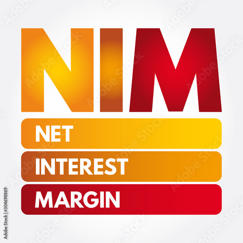 NIM - Net Interest Margin acronym, business concept background