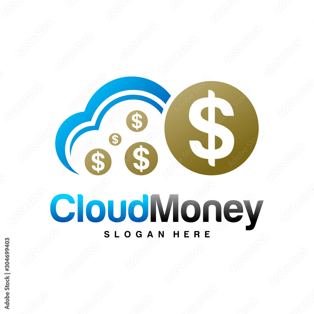 Money Cloud Logo Design Vector concept. Cloud Money Logo Template. Icon Symbol. Illustration Money Cloud Logo Design Vector concept. Cloud Money Logo Template. Icon Symbol. Illustration