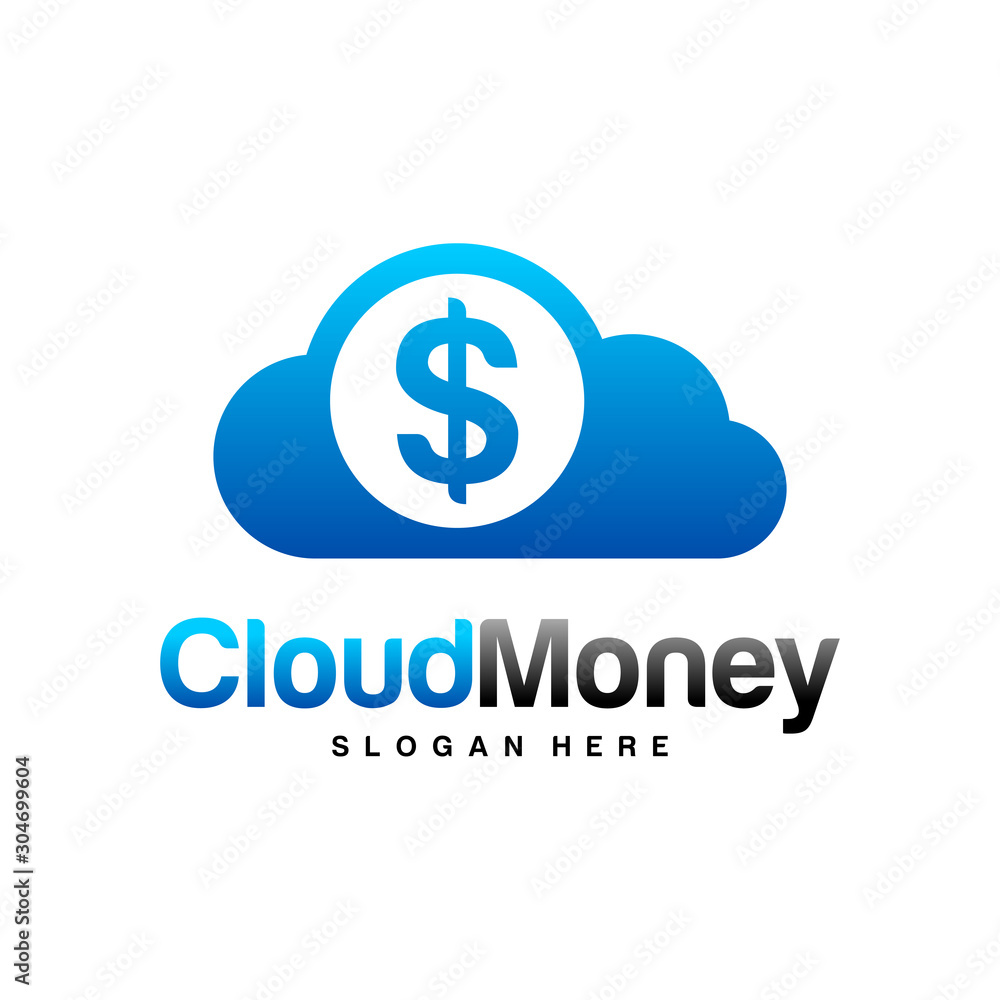 Money Cloud Logo Design Vector concept. Cloud Money Logo Template. Icon Symbol. Illustration Money Cloud Logo Design Vector concept. Cloud Money Logo Template. Icon Symbol. Illustration