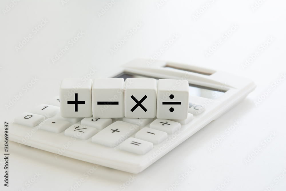 Calculator on a white background Calculator on a white background