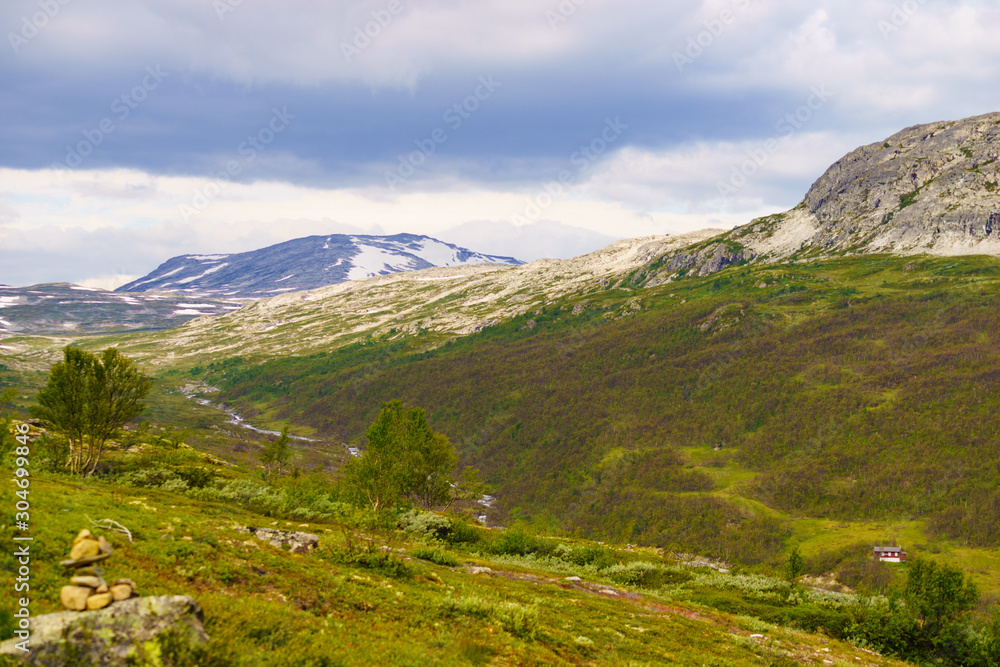 Fototapeta premium Mountains landscape. Norway route Aurlandsfjellet