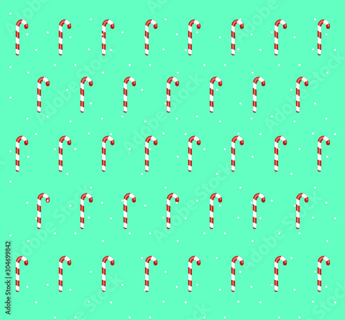 Pattern with sweets. christmas holiday background.  Repeated candy silhouettes print
