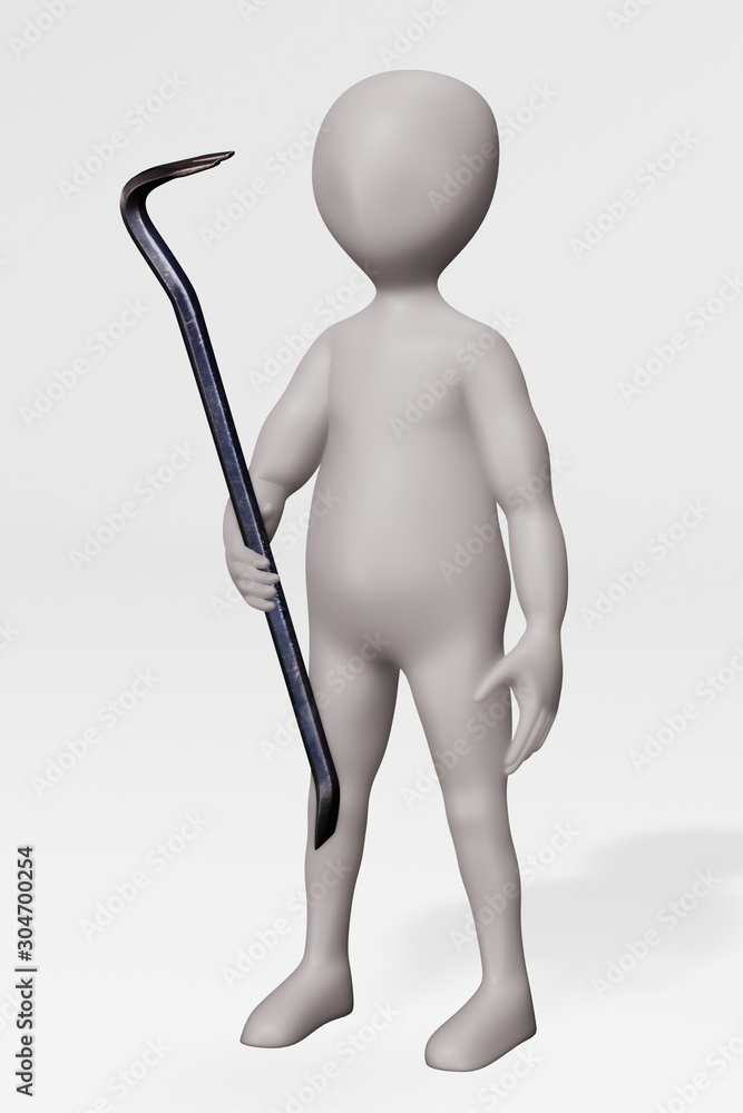 3D Render of Character with Crowbar 3D Render of Character with Crowbar