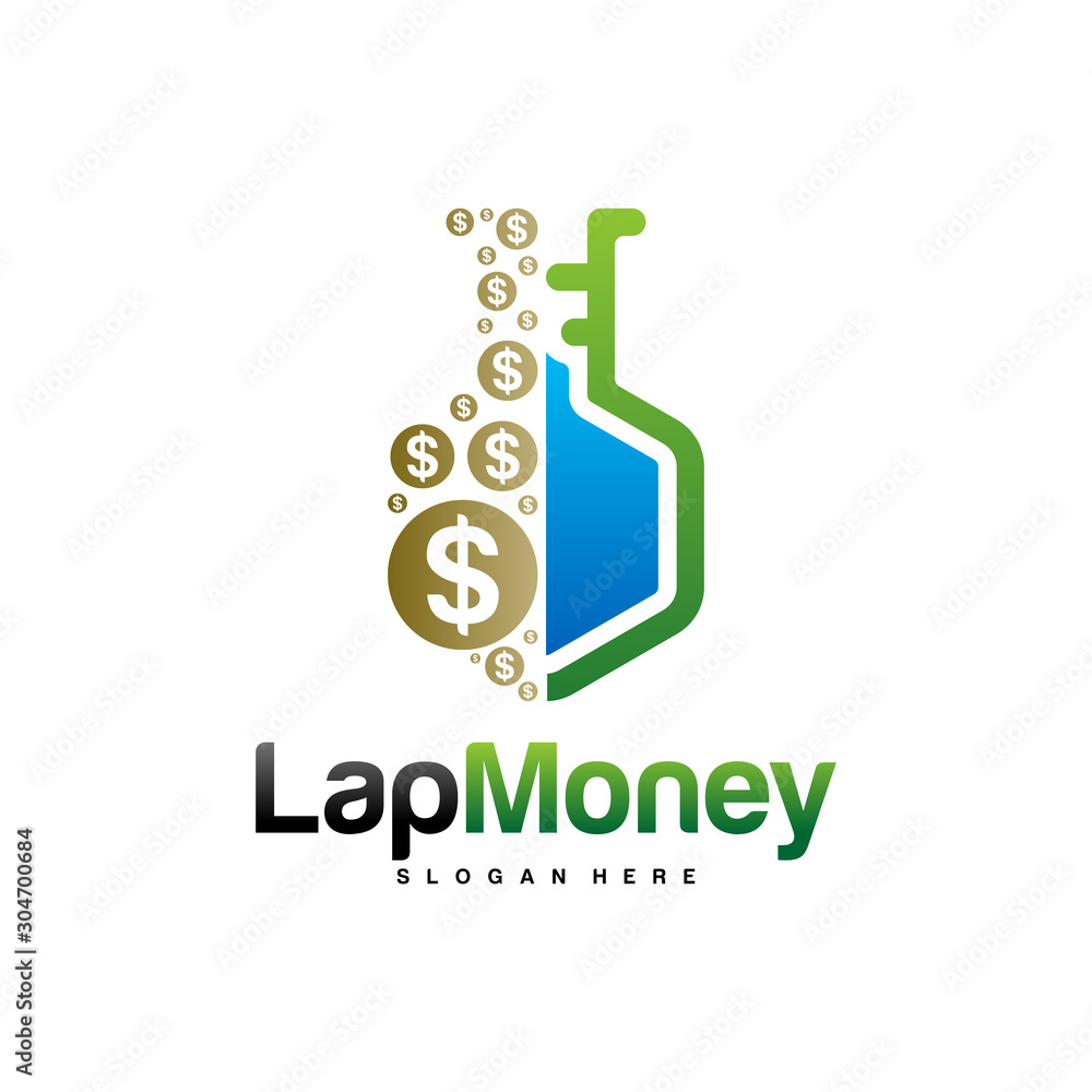 Money Lap Logo Design Vector concept. Lap Money Logo Template. Icon Symbol. Illustration Money Lap Logo Design Vector concept. Lap Money Logo Template. Icon Symbol. Illustration