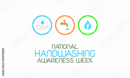 Vector illustration on the theme of National Handwashing awareness week in December.