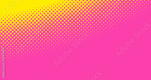 Wallpaper Mural Pink halftone pop art background abstract vector comics style blank layout template with clouds beams and isolated dots pattern. For sale banner for your designe 1960s. with copy space eps10 Torontodigital.ca