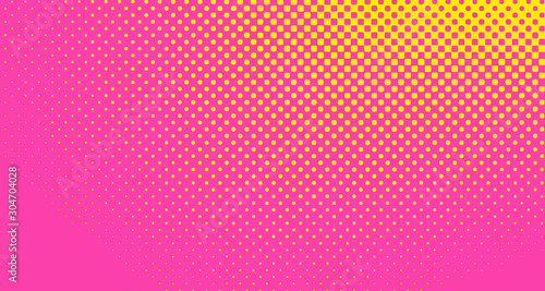 Pink halftone pop art background abstract vector comics style blank layout template with clouds beams and isolated dots pattern. For sale banner for your designe 1960s. with copy space eps10