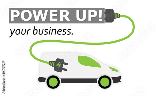 Power Up Your Business! Electric Van for Advertising | EPS10 Vector