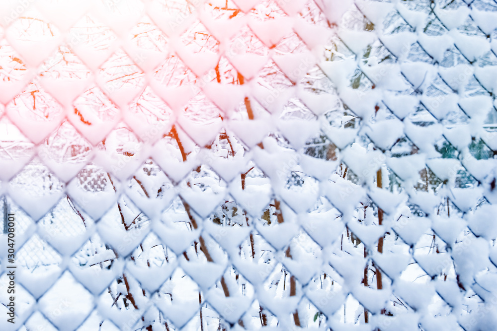 Obraz premium mesh in winter on nature in park background