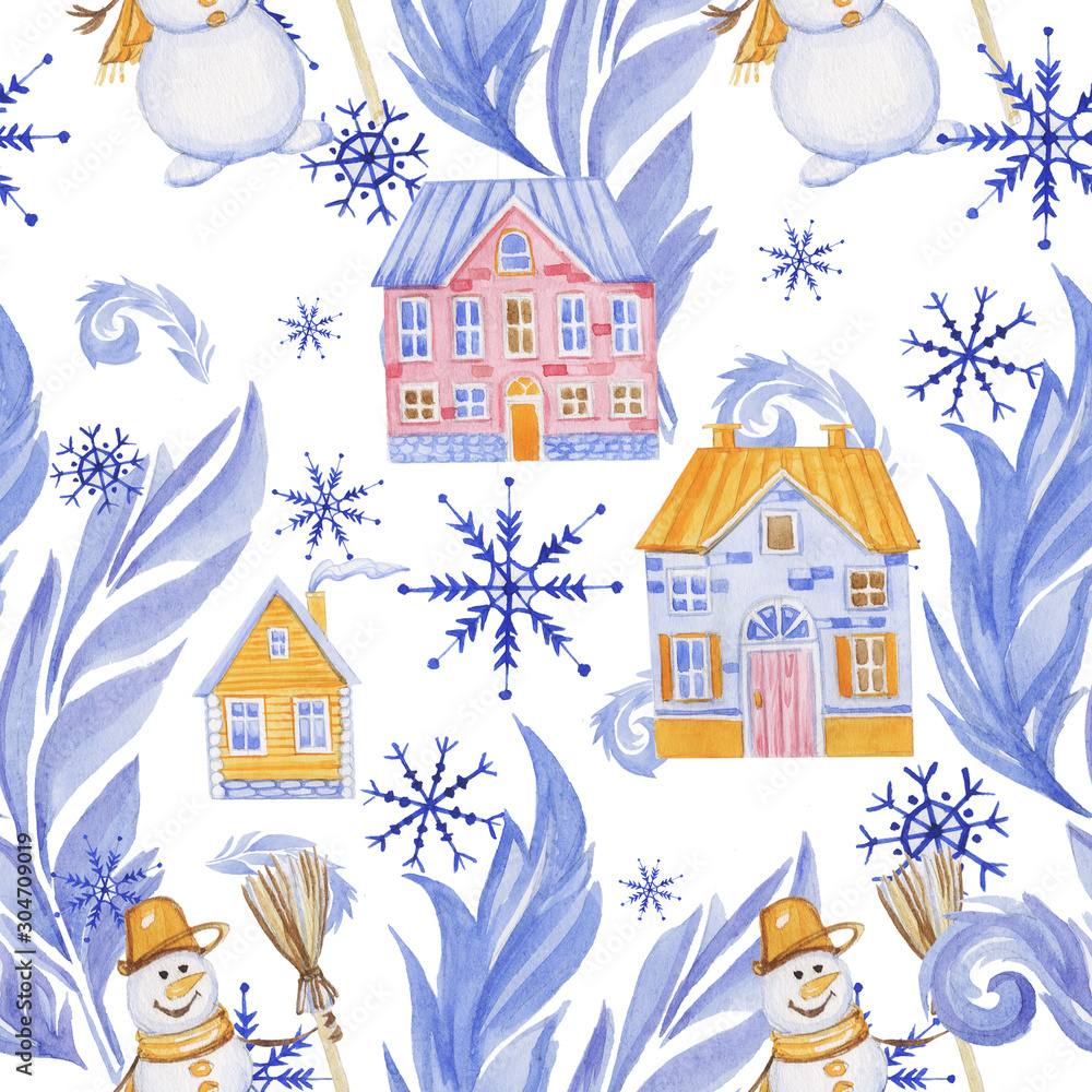  frosty snowflake patterns christmas winter houses