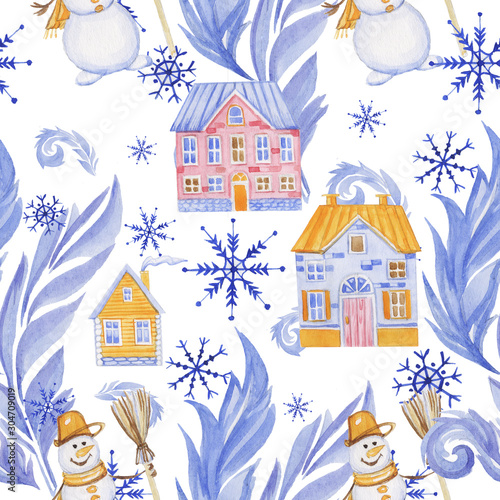  frosty snowflake patterns christmas winter houses