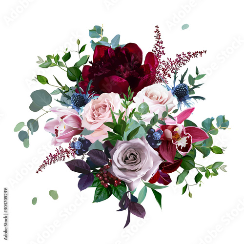 Luxury fall flowers vector bouquet