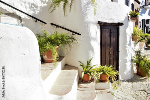 Fotografia typical corners of the Andalusian village of Frigiliana, tourist destination, wh