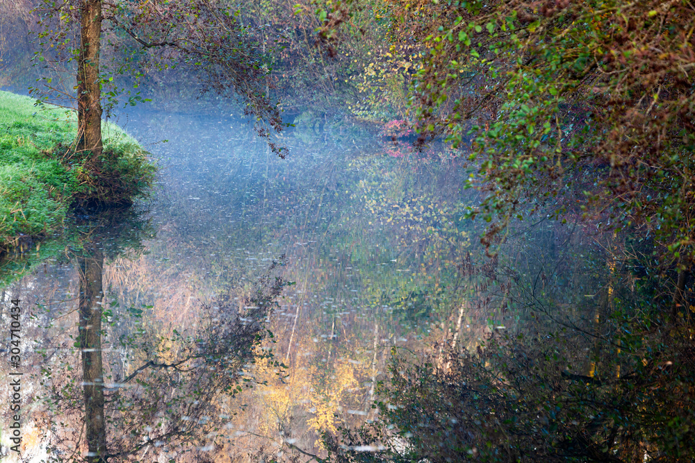 Fotografie Autumn nature water reflections