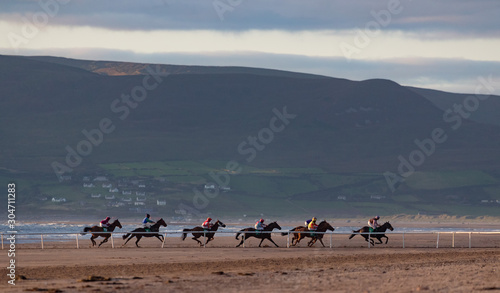 Horse racing on the west coast of Ireland
