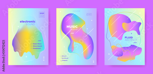 House Music Poster. Wave Gradient Blend. Disco 