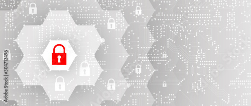 Cybersecurity and information or network protection. Future technology web services for business and internet project