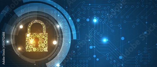 Cybersecurity and information or network protection. Future technology web services for business and internet project