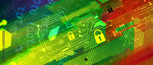 Cybersecurity and information or network protection. Future technology web services for business and internet project