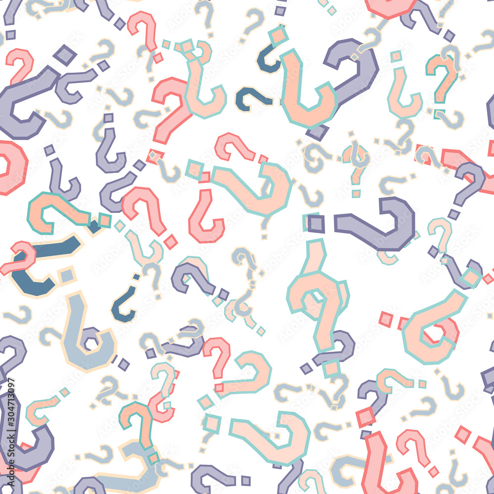 Quiz seamless pattern. Question marks, doubt, faq Quiz seamless pattern. Question marks, doubt, faq