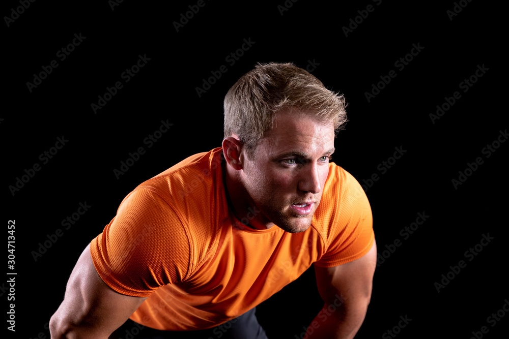 Athletic man after exercise Athletic man after exercise