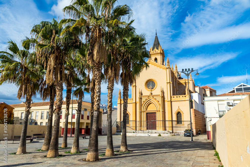 Iglesia de San Pablo (Parroquia San Pablo) is a Catholic Christian temple  in the Trinidad district of Malaga, Spain. Built between 1874 and 1891,  architect Geronimo Cuervo Photos | Adobe Stock