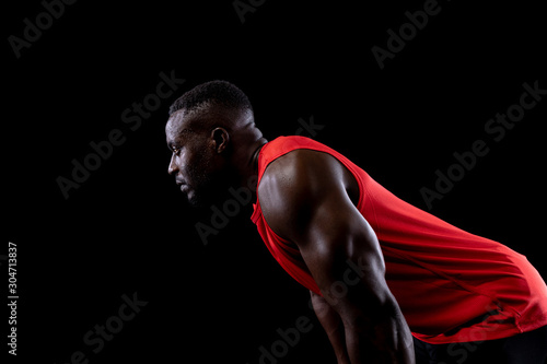 Athletic man after exercise