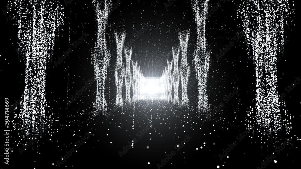 White Particular on Stage Loop. 3D Animation 4K