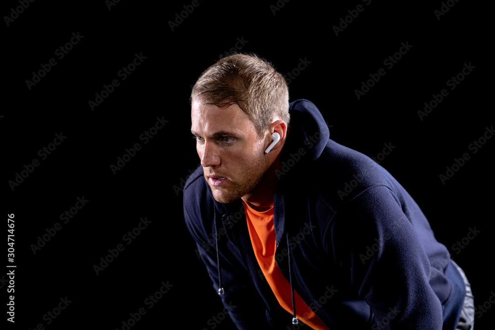 Fototapeta premium Athletic man after exercise