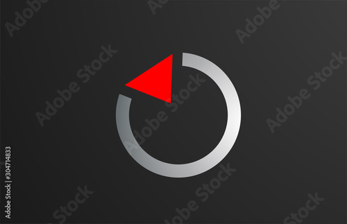 triangle red grey letter O alphabet logo design icon for company or business