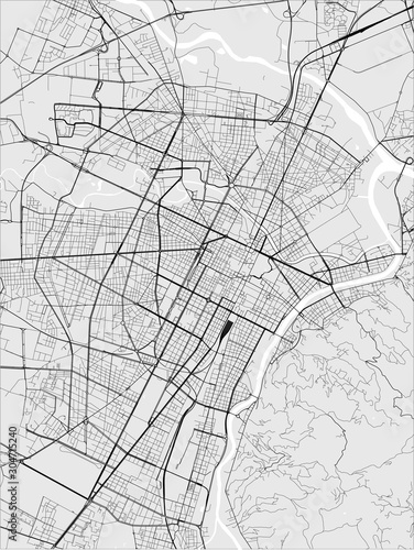 map of the city of Torino, Turin, Italy