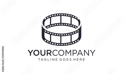 Tablou canvas Creative film reel for logo designs vector