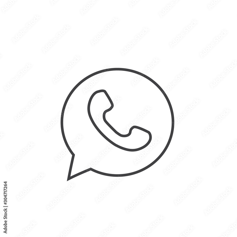 Button phone with shadow. Line icon logo, symbol, app, web, ui. Vector Button phone with shadow. Line icon logo, symbol, app, web, ui. Vector