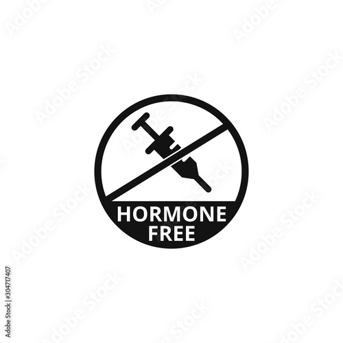 Hormone free sign vector food label