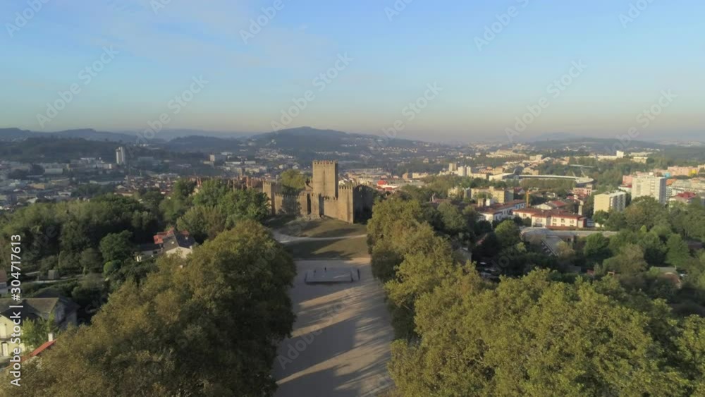 Aerial view of Castelo de Guimarães (Castle of Guimarães), Portugal Aerial view of Castelo de Guimarães (Castle of Guimarães), Portugal