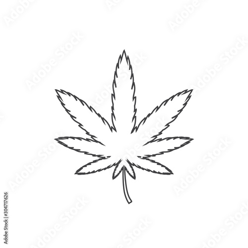 Marijuana line icon. Vector illustration flat style