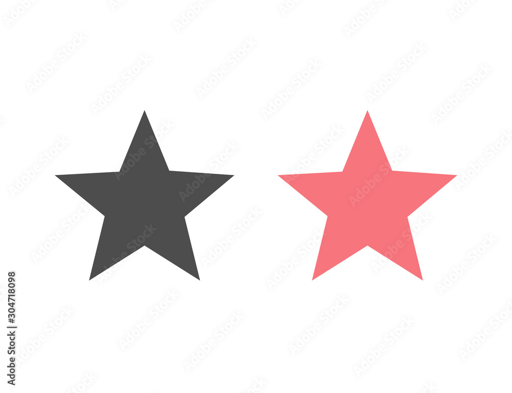 Star icon set. Vector illustration in flat style Star icon set. Vector illustration in flat style