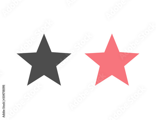 Star icon set. Vector illustration in flat style