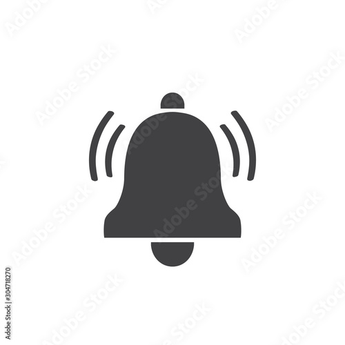 Notification flat style icon. Vector bell in flat style
