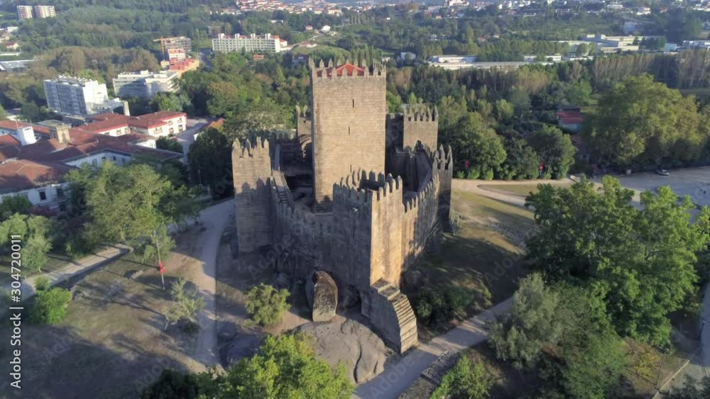 Aerial view of Castelo de Guimarães (Castle of Guimarães), Portugal Aerial view of Castelo de Guimarães (Castle of Guimarães), Portugal