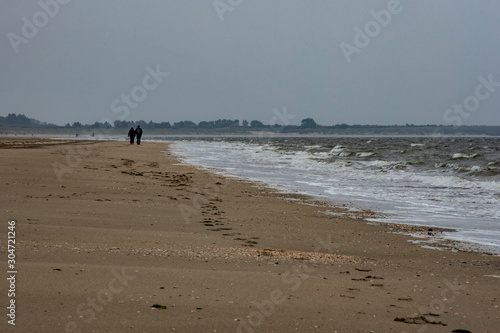 walking on the beach