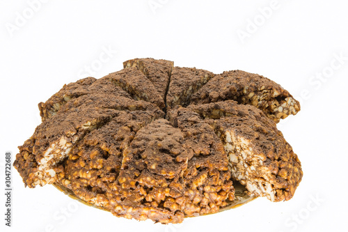 Homemade grated chocolate cake and cookies