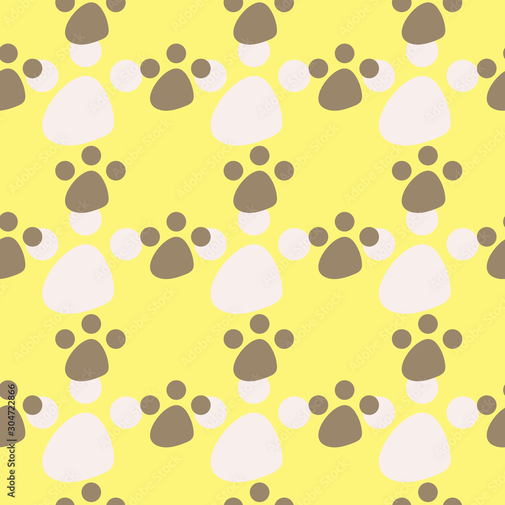 Fototapeta premium Vector seamless pattern with animal footprints. Can be used for wallpaper, web page background, surface textures.